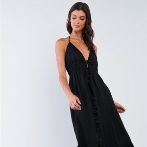 Ruffle Vertical Top-To-Bottom Maxi Dress